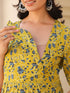 Lime Pure Cotton Floral Printed A-line Maternity Co-ord Set